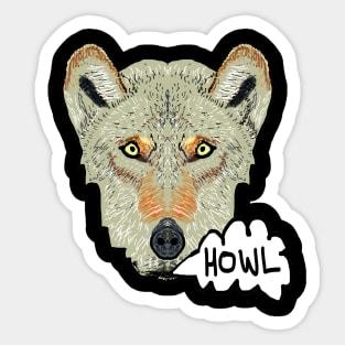 Howling Wolf Sticker